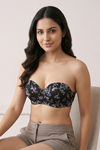 Zivame Print Paradise Padded Regular Wired 3/4th Coverage Strapless Bra - Black Floral — thumbnail 5